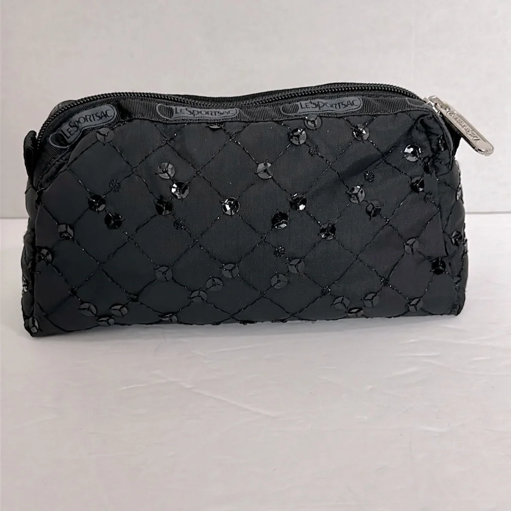 LeSportsac Black with sequins Cosmetic Bag small